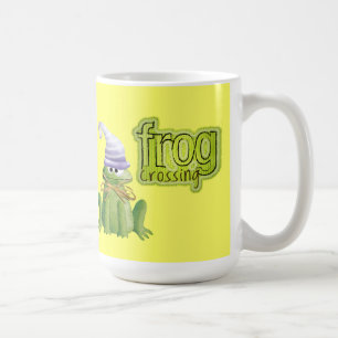 かわいいカエルのクロッシングマグカップ コーヒーマグカップ