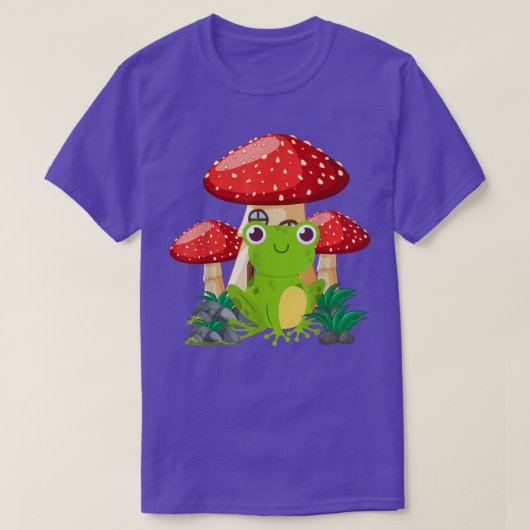 かわいいカエルのコテージコアエステティック10代のキノコ Tシャツ (デザイン正面)