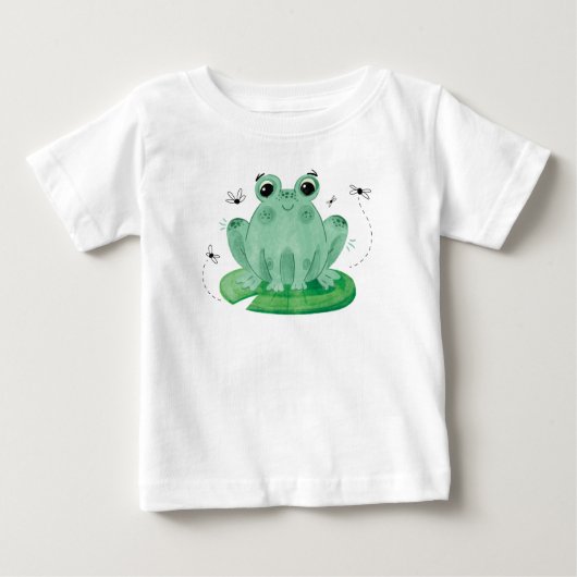 かわいいカエルのシャツ ベビーTシャツ (正面)