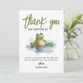 かわいいカエルのテーマの誕生日パーティー感謝カード 招待状 (スタンド正面)