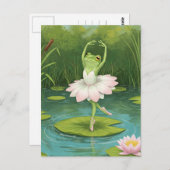 かわいいカエルのバレリーナはがき ポストカード (正面/裏面)