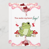 かわいいカエルのバレンタインデー子供へス シーズンカード (正面/裏面)