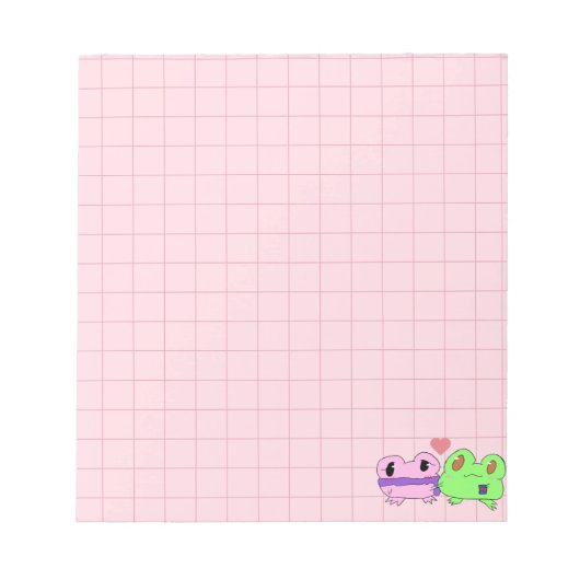 かわいいカエルのバレンタイン ノートパッド (正面)