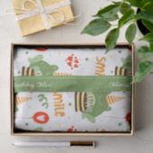 かわいいカエルのパターンスマイル文字ハッピーバースデーw名前 薄葉紙 (ギフト)