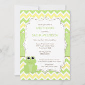 かわいいカエルのベビーシャワー招待状（性別不明） 招待状 (正面)