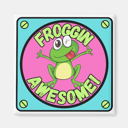かわいいカエルのマグネットフロギン素晴らし動物のギフト マグネット (正面)