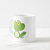 かわいいカエルのマンガのキャラクタ コーヒーマグカップ (正面左)