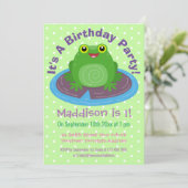 かわいいカエルのリリーのパッドアニメイラストレーション 招待状 (スタンド正面)