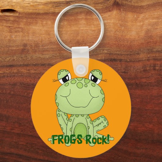 かわいいカエルのロックラブカエル製品 キーホルダー (正面)