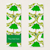 かわいいカエルの傘のハートとドットブックマーク (正面&裏面)