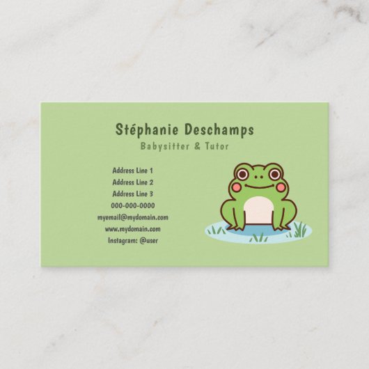 かわいいカエルの名刺 名刺 (正面)