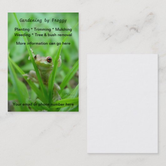 かわいいカエルの園芸造園の名刺 名刺 (正面/裏面)