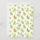 かわいいカエルの子供たち手描き誕生日 招待状 (裏面)
