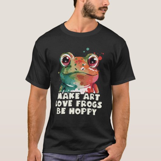 かわいいカエルの幸せプン Tシャツ (正面)