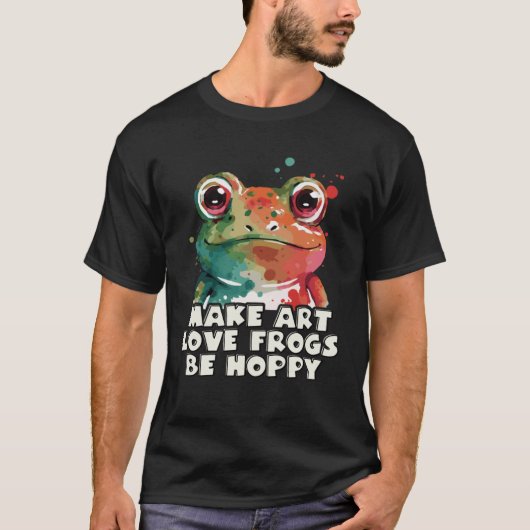 かわいいカエルの幸せプン Tシャツ (正面)