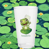かわいいカエルの恋人の名前を追加 タンブラーグラス