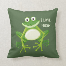 かわいいカエルの恋人を追加文字 クッション