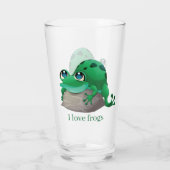かわいいカエルの恋人を追加文字 タンブラーグラス (裏面)