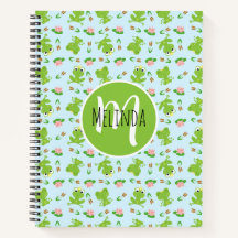 かわいいカエルの模様が鮮やかな青色の背景