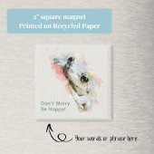 かわいいカエルの水色シンプル角磁石 マグネット