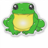 かわいいカエルの漫画 – かわいいシール シール (正面)