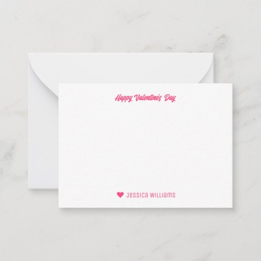 かわいいカエルの漫画 ハート柄 バレンタインデー ノートカード (正面)