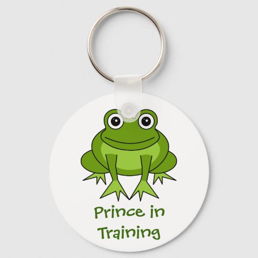 かわいいカエルの漫画 – Prince in Training キーホルダー (正面)