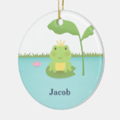 かわいいカエルの王子様が少年用ルームデコール セラミックオーナメント (左)