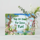 かわいいカエルの王子様の誕生日パーティー 招待状 (スタンド正面)