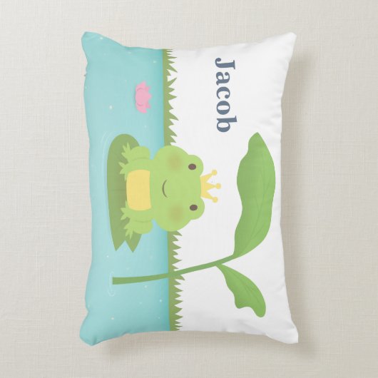 かわいいカエルの王子For Boys Room Decorの枕 アクセントクッション (正面(垂直))
