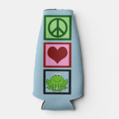 かわいいカエルの緑 ボトルクーラー (正面)