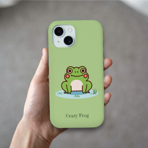 かわいいカエルの緑 iPhone 15ケース