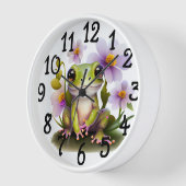 かわいいカエルの花|過去記事 壁時計 (傾斜)