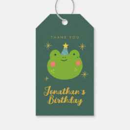 かわいいカエルの誕生日ありがとう ギフトタグ