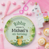 かわいいカエルの誕生日パーティーの招待状 ペーパープレート (パーティー)