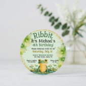 かわいいカエルの誕生日パーティーの招待状 招待状 (スタンド正面)