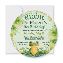 かわいいカエルの誕生日パーティーの招待状