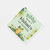 かわいいカエルの誕生日パーティー スタンダードランチョンナプキン (角)