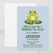 かわいいカエルの誕生日招待状 招待状 (正面/裏面)