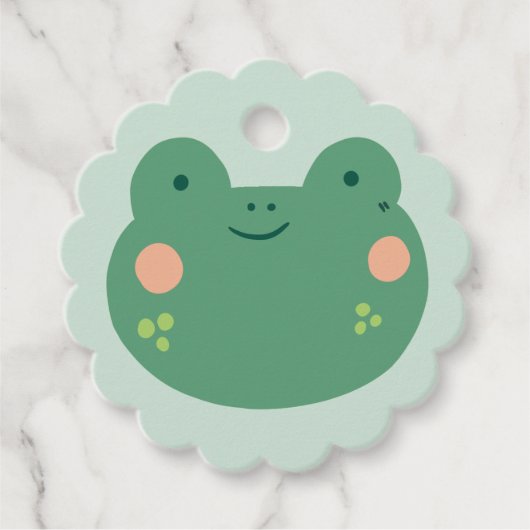 かわいいカエルの贈り物メッセージカード フェイバータグ (正面)