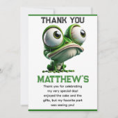かわいいカエルの農場テーマ 1歳の誕生日 サンキューカード (正面)