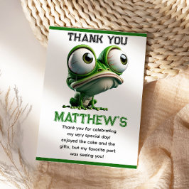 かわいいカエルの農場テーマ 1歳の誕生日 サンキューカード