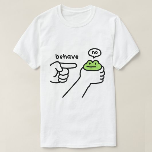 かわいいカエルは従わない メメ Tシャツ (デザイン正面)