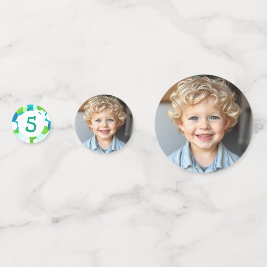 かわいいカエルをテーマにした男の子の誕生日パーティー コンフェッティ (裏面)