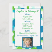 かわいいカエルをテーマにした男の子の誕生日パーティー 招待状 (裏面)