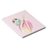 かわいいカエルをピンク色に ノートパッド (アングル)