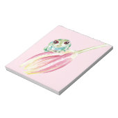 かわいいカエルをピンク色に ノートパッド (回転)