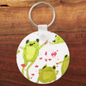 かわいいカエルイラストレーション キーホルダー (正面)