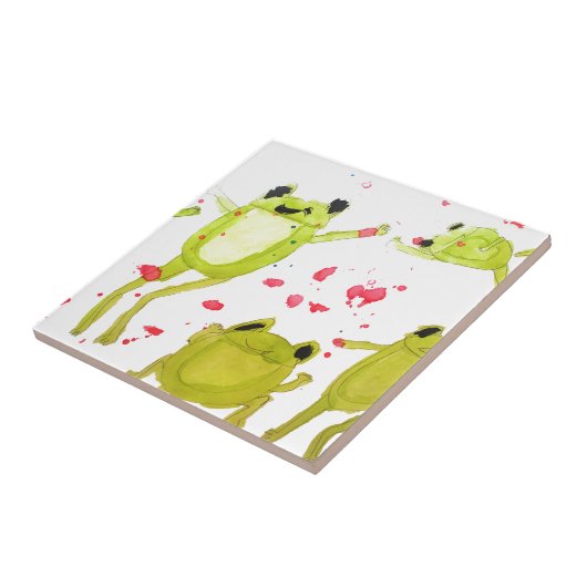 かわいいカエルイラストレーション タイル (側面)