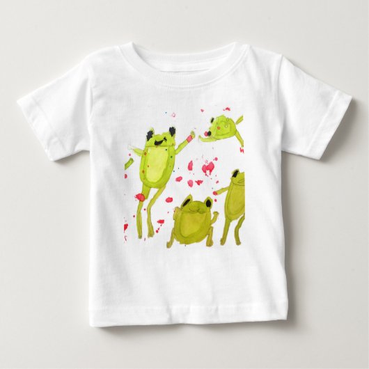 かわいいカエルイラストレーション ベビーTシャツ (正面)